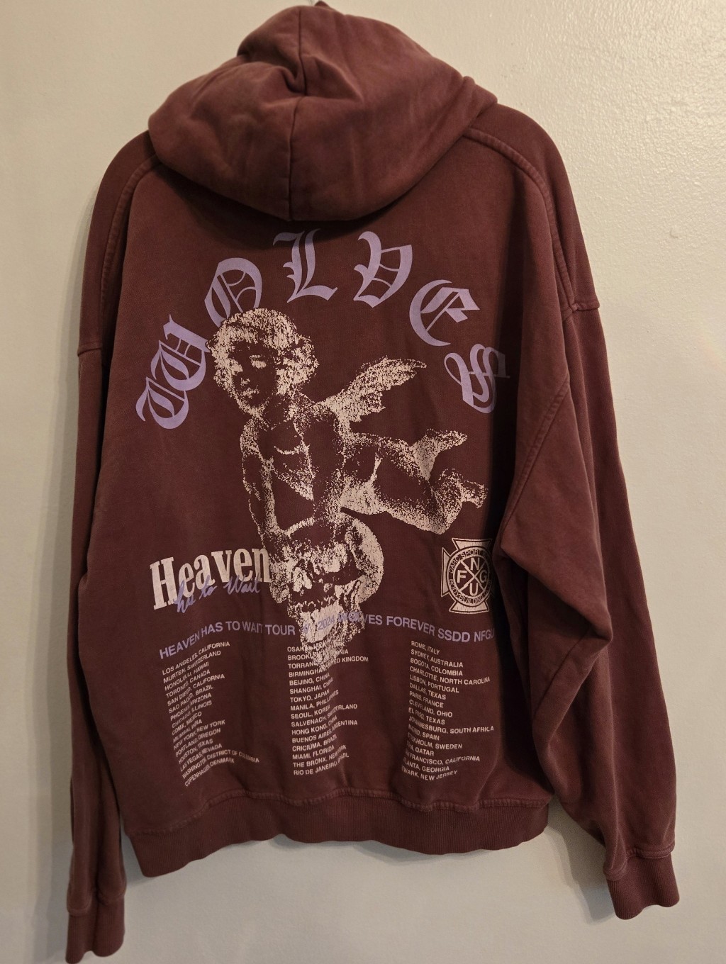 Darc Sport 2024 Wolves Heaven Has To Wait Hoodie Brown Limited Edition Large
